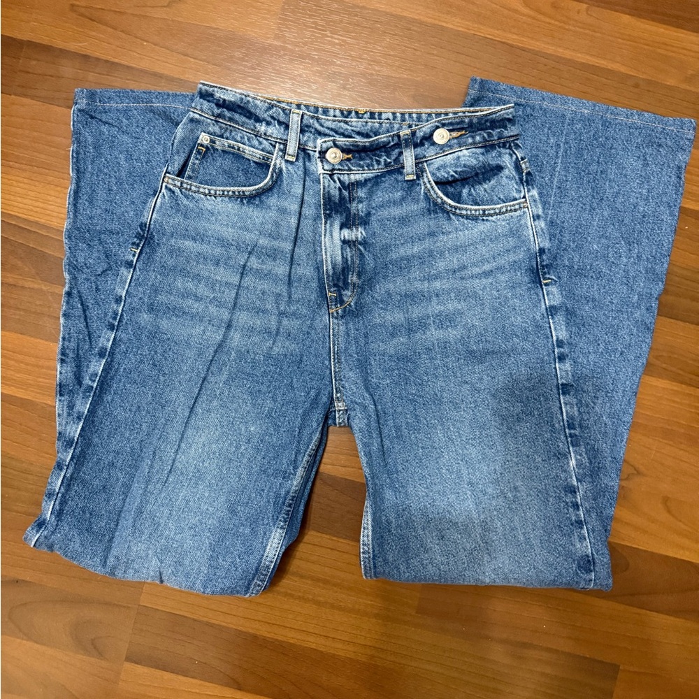Zara Women's High Rise Denim Jeans - Classic Blue